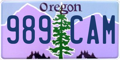 OR license plate 989CAM
