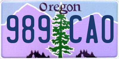 OR license plate 989CAO