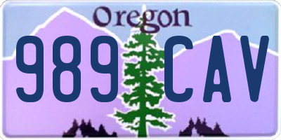 OR license plate 989CAV