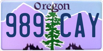 OR license plate 989CAY