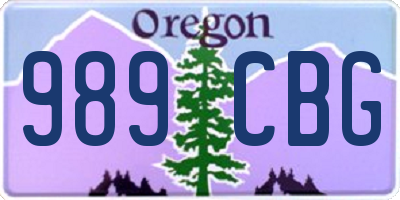 OR license plate 989CBG