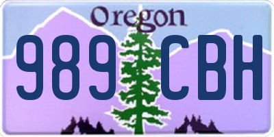 OR license plate 989CBH