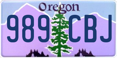 OR license plate 989CBJ