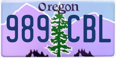 OR license plate 989CBL