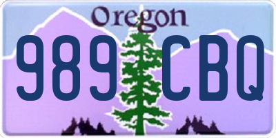 OR license plate 989CBQ