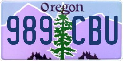 OR license plate 989CBU