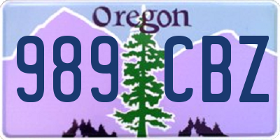 OR license plate 989CBZ