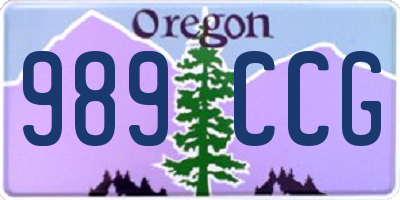 OR license plate 989CCG