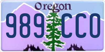 OR license plate 989CCO