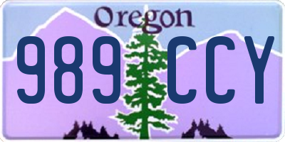 OR license plate 989CCY