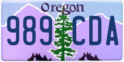 OR license plate 989CDA