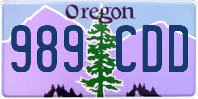 OR license plate 989CDD