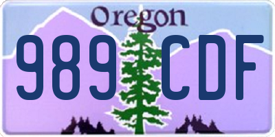 OR license plate 989CDF