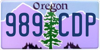 OR license plate 989CDP