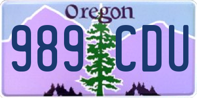 OR license plate 989CDU