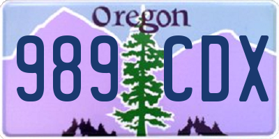 OR license plate 989CDX
