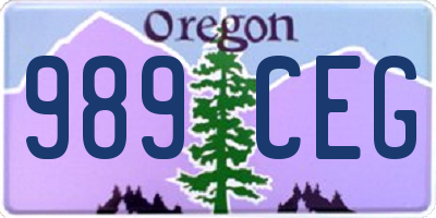 OR license plate 989CEG