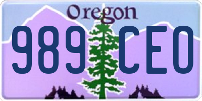 OR license plate 989CEO