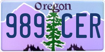 OR license plate 989CER