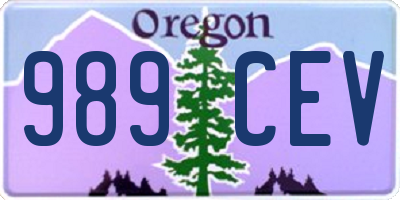 OR license plate 989CEV