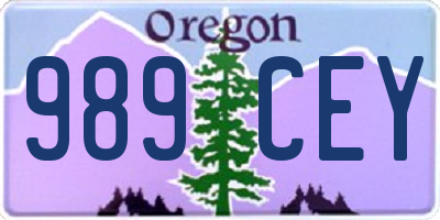 OR license plate 989CEY