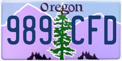 OR license plate 989CFD
