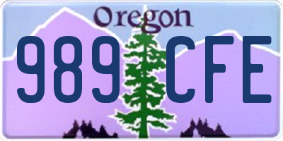 OR license plate 989CFE