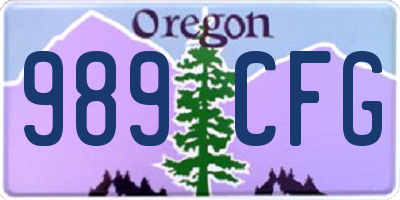OR license plate 989CFG