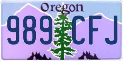 OR license plate 989CFJ