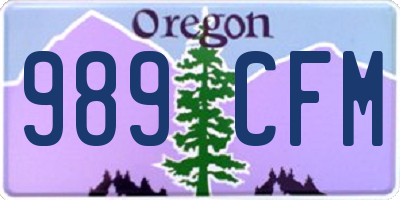 OR license plate 989CFM