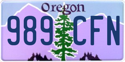 OR license plate 989CFN