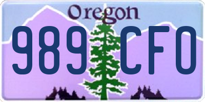 OR license plate 989CFO