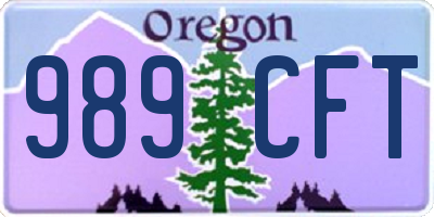 OR license plate 989CFT