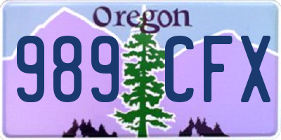 OR license plate 989CFX