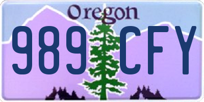 OR license plate 989CFY
