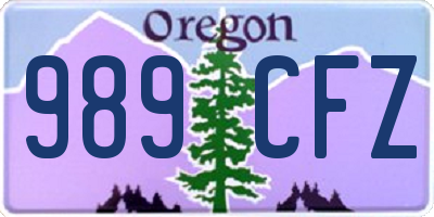 OR license plate 989CFZ