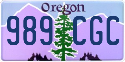 OR license plate 989CGC