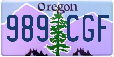 OR license plate 989CGF