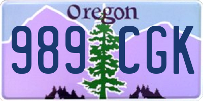 OR license plate 989CGK