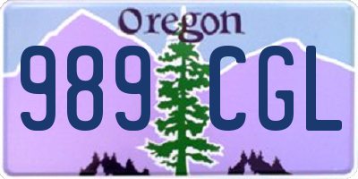 OR license plate 989CGL
