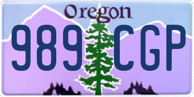 OR license plate 989CGP