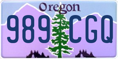 OR license plate 989CGQ