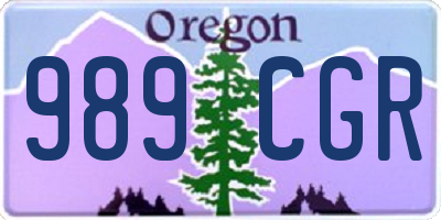 OR license plate 989CGR