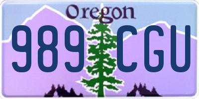 OR license plate 989CGU