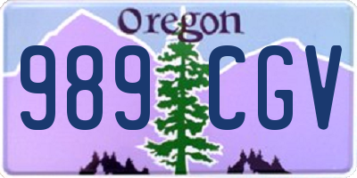 OR license plate 989CGV