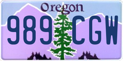 OR license plate 989CGW
