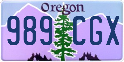 OR license plate 989CGX