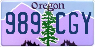 OR license plate 989CGY