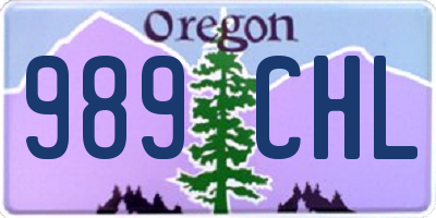 OR license plate 989CHL