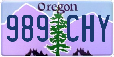 OR license plate 989CHY
